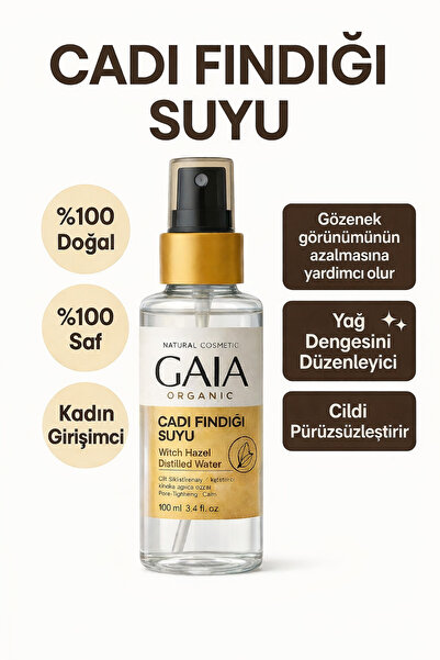 Gaia Organic Cadı Fındığı Suyu – Gözenek Sıkılaştırıcı, Arındırıcı Doğal Toni...