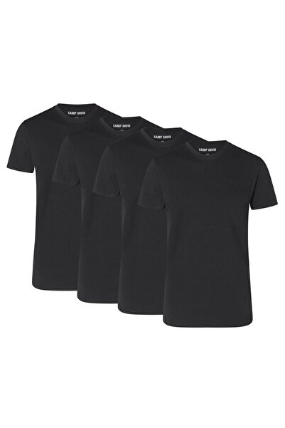 Camp David Herren T-Shirts, 4er-Pack – Rundhals-T-Shirts, Baumwoll-Stretch