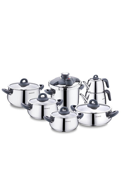 KORKMAZ Bella Smoked 14 Piece Hyper Set A1756-3