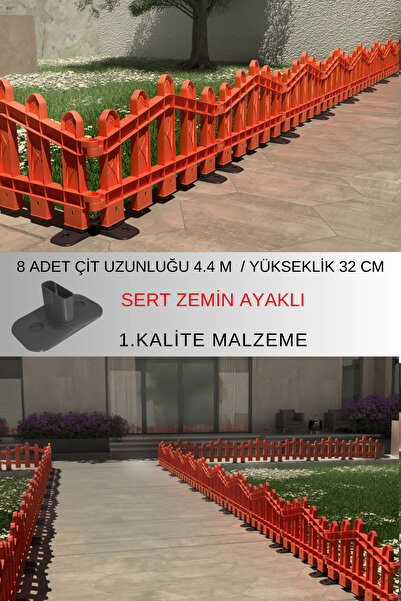 ZiDi Plastik Dekoratif Plastik Alan Oluşturma Ve Bahçe Çiti 8 ADET ÇİT (Y: 32...