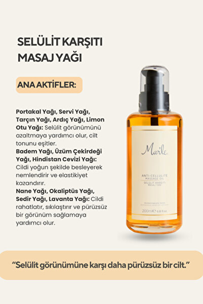 MAR'LE Mar’le Selülit Karşıtı Masaj Yağı 200 ML