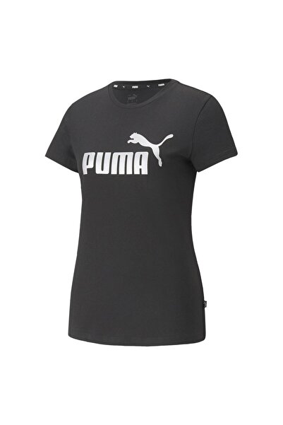 Puma Damen T-Shirt – ESS+ Metalik Logolu Tişört, Rundhals, Kurzarm, uni