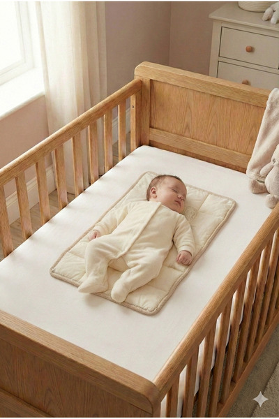 Woolly Well 100% Natural Merino Sheep Wool Filled Baby Mattress 30X50 cm