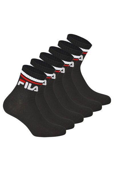 FILA Unisex Socken, 6 Paar Quarter - Kurzsocken, Sport, Logo-Bund, uni