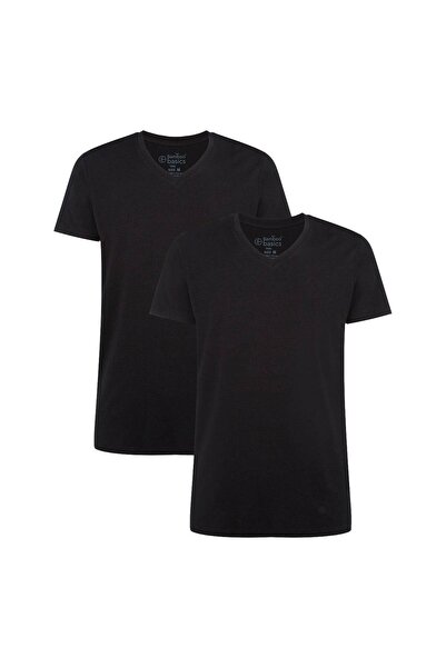 Bamboo Basics Herren T-Shirt VELO, 2er Pack - Unterhemd, V-Ausschnitt, Single...