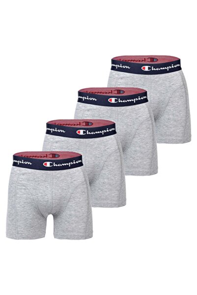 Champion Herren Boxershorts, 4er Pack - Baumwolle, Logobund, einfarbig