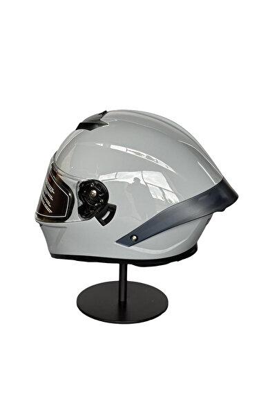 WOSEN Ws-602 Güneş Gözlüklü Full Face Kask (Şeffaf Vizörlü) Cement Grey (602)