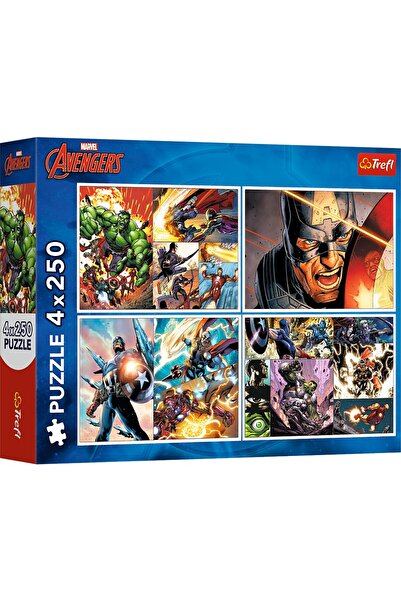 Trefl PUZZLE 4X250 AVENGERS MARVEL ZILE EROICE