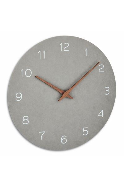 TFA Silent precision wall clock made of wood, analog, minimalist design, gray...