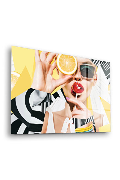 Decovetro Stakleni sto Novi pop art žena Slatkiši