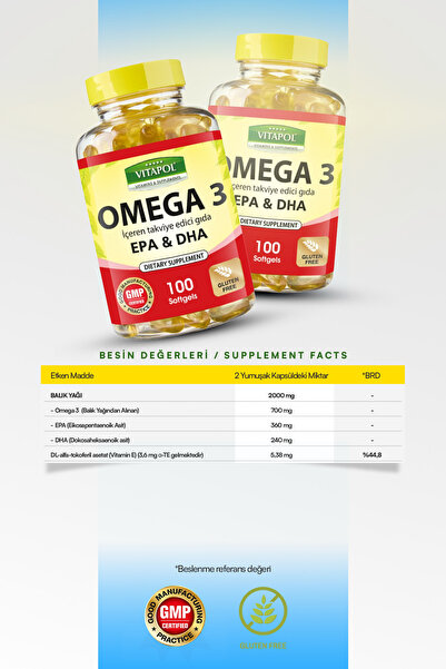 Vitapol Omega 3 100 Kapsül EPA DHA