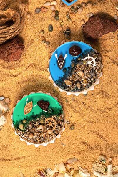 Wafra Epoxy Epoxy Reçine Dolap Süsü Magnet 2'li Paket