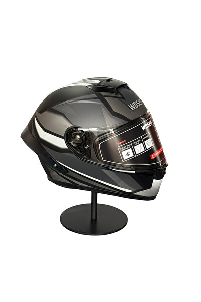 WOSEN Ws-602 Güneş Gözlüklü Full Face Kask (Şeffaf Vizörlü) MATT BLACK K4 (602)