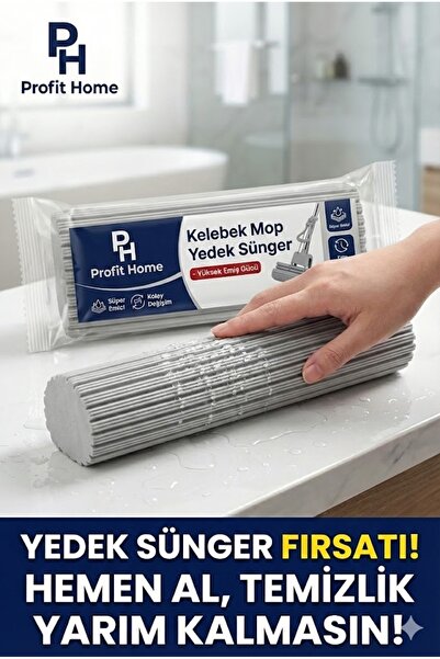 Profit Home Kelebek Mop Yedek Süngeri 1 Adet, Sünger Mop Pva Yedek Süngeri