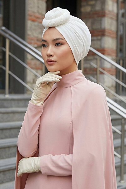 Aisha's Design Bonetă din bumbac pieptănat cu șnur, B-1, crem