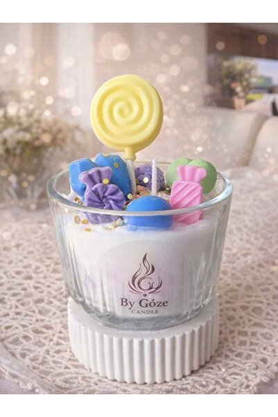 handedizayn By Göze Pembe Lolipop Büyük Boy Bardak Amore Esanslı Soya Wax Mum