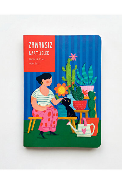 Meli Melek Agendă atemporală Melimelek Cactus Blue (cu autocolante)