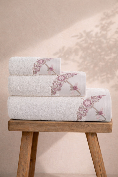 Ellia Soft طقم مناشف فيكتوري مكون من 3 قطع، 100% قطن، طقم حمام تركي فاخر في ع...