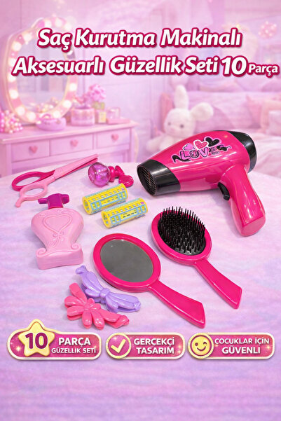 YILDIRIM OYUNCAK Pilli Saç Kurutma Makinalı Kartela Güzellik Seti 10 Parça - ...