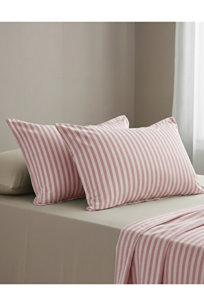 mihriban Set de 2 Huse de pernă din satin de bumbac cu dungi 50x70 Cm