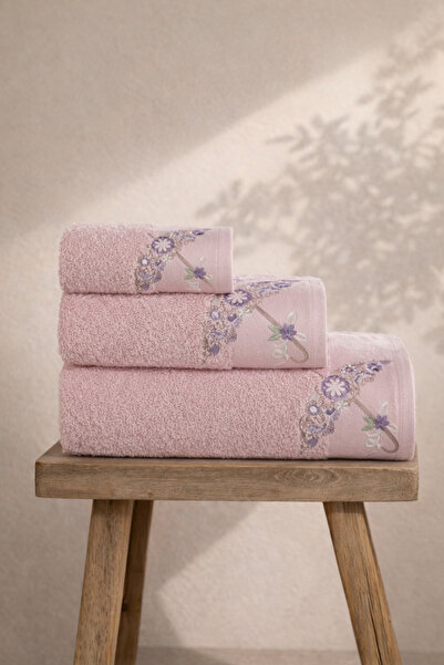 Ellia Soft طقم مناشف فيكتوري مكون من 3 قطع، 100% قطن، طقم حمام تركي فاخر في ع...