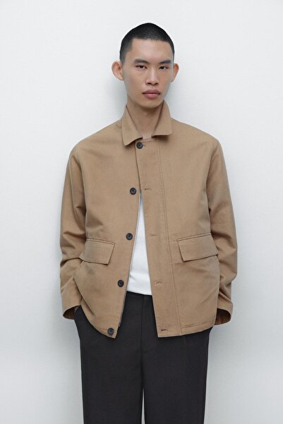 Massimo Dutti Keten detaylı cepli ceket