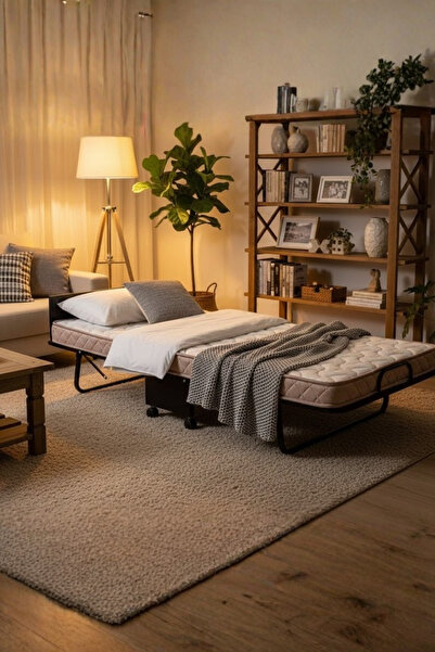 ARGİMO Miranda Tek Kişilik Katlanır Somya Ek Yatak 90x190 Siyah