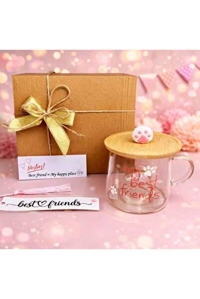 Two Two Best Friends - Gift Set with Paw Print Detailed Mug and Bookmark Set ...