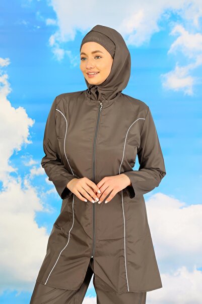 Akbeniz Women's Full Hijab Smoked Swimsuit 31060