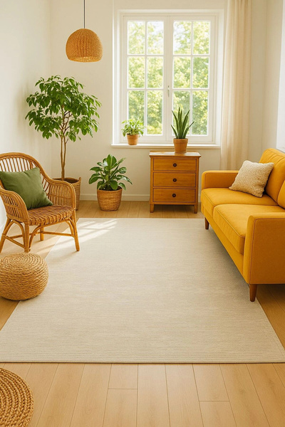 BLGHOME KREM RENK MODERN HALI DEKORATİF KİLİM