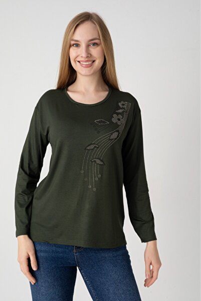 Orly More بلوزة قطنية ممشطة بفتحات صغيرة من قماش الفيسكون