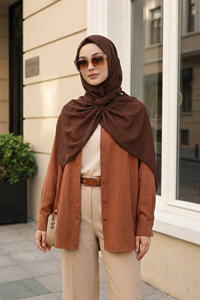 Aisha's Design bumbac moale Set dublu șal din șifon Bone și practic, maro, PS-48