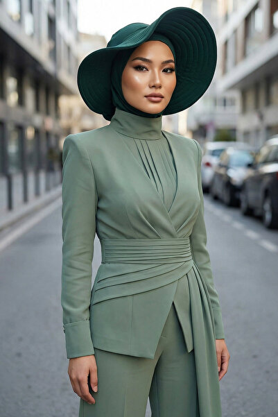 Aisha's Design Turban Ninja Bone cu pălărie detașabilă cu fundă pe spate, S-5...