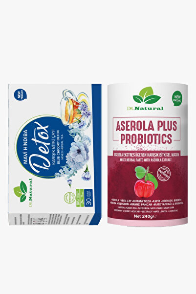DRNATURAL Mavi Hindiba Detox Çayı 30 Şase ve Aserola Bağırsak Kürü Macunu 240...