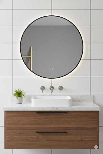 Avend Akıllı Ayna Buhar Tutmaz 3 Renk Led Işıklı Hd Siyah Çerçeveli Banyo Lav...