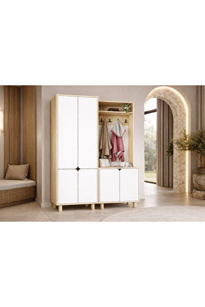 VM VERTEX MOBİLYA PADOVA Portmanto Vestiyer Ayakkabılık 6 Kapaklı 4 Askılı