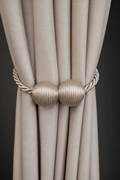 BD beyaz dokuma Mıknatıslı Perde Toplayıcı Aksesuar Vizon