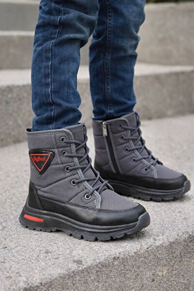 LUCEVERA Erkek Çocuk Bot 31-35 Numara | Fermuarlı & Bağcıklı | Kaymaz Taban K...