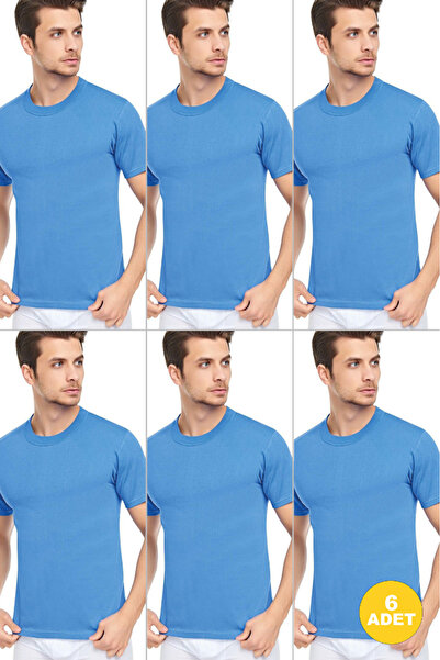 CENNETOĞLU Men's Slim Fit Crew Neck Undershirt 6 Pack
