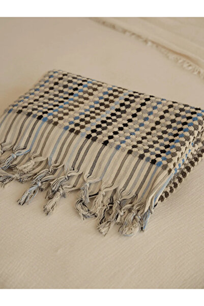 NEEDLE Polka Dot Mavi Vücut Havlusu (90x180)