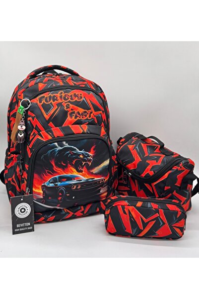 Bevitton حقيبة مدرسية للأولاد من المدرسة الابتدائية، مجموعة من 3 قطع، حقيبة م...