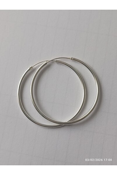 Ayça gümüş Gümüş Halka Küpe 40 Mm