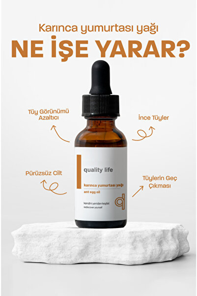Quality Life Karınca Yumurtası Yağı Tüy Azaltıcı ve Tüy Dökücü Bakım Yağı 30ML Lazer Ağda Sonrası Kullanıma Uygun