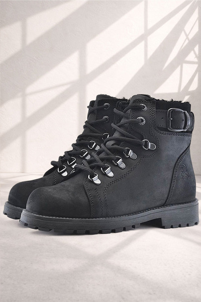 Rakerplus Griffon Hakiki Deri Siyah Fermuarlı Çocuk Bot