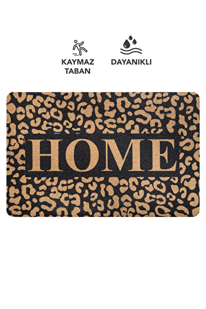 Cotto Home CocoJoy PJ001A Home Leopar Desenli Kalın Kaymaz Taban Nem Alıcı Şı...
