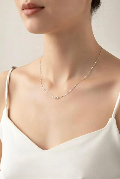 Universal Işıltılı İnce Formlu Silindir Geçişli Zincir Kolye - Günlük ve Şık ...