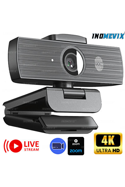 INOMEVIX Cameră web 4K UHD, Autofocus, Zoom 8X, Microfon dual, USB-C, Plug & ...