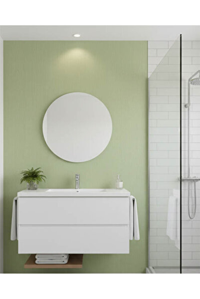 Ayzun Bambu - Çizgili Kabartmalı Yeşil Banyo Mutfak Duvar Kağıdı - Su Geçirme...