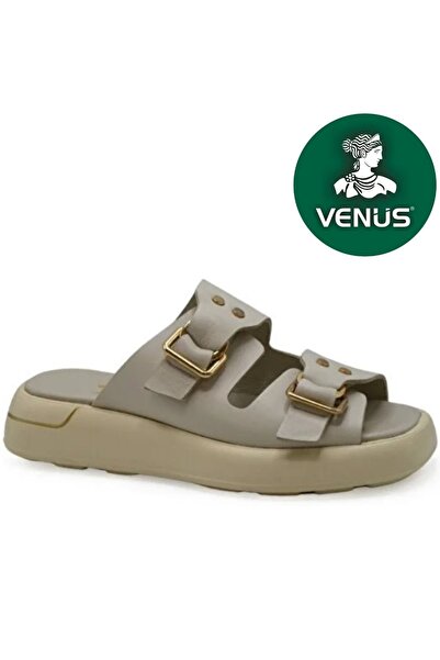 Venüs شبشب نسائي من الجلد الطبيعي من Rigitage باللون البيج