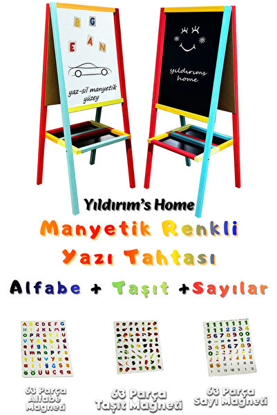 Yıldırım's Home Manyetik Ahşap Yazı Tahtası Çift Taraflı Gerçek Metal Yüzey, ...